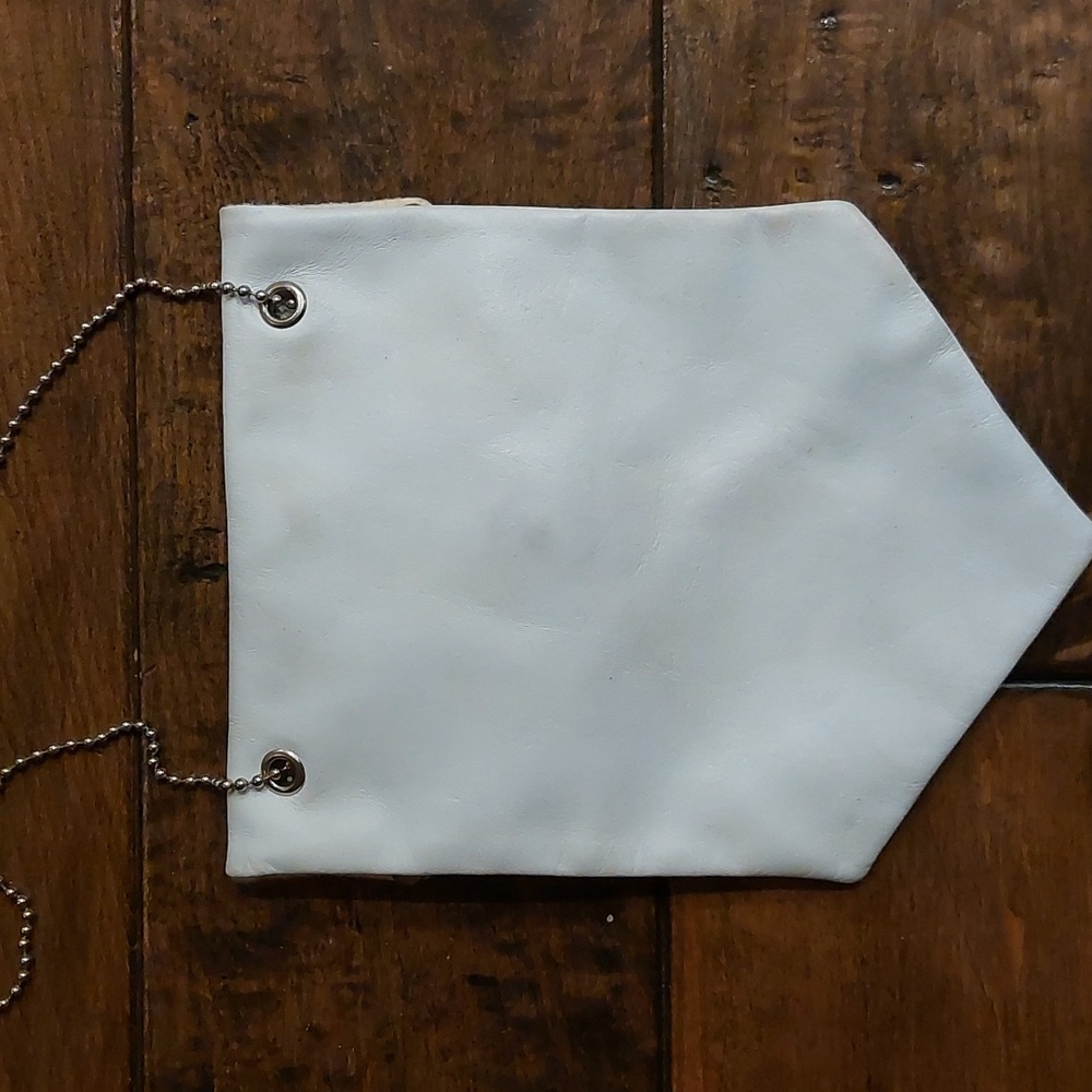 Nina Arjan Vintage 1992 genuine white purse leather mini bag with turquoise - Picture 8 of 8